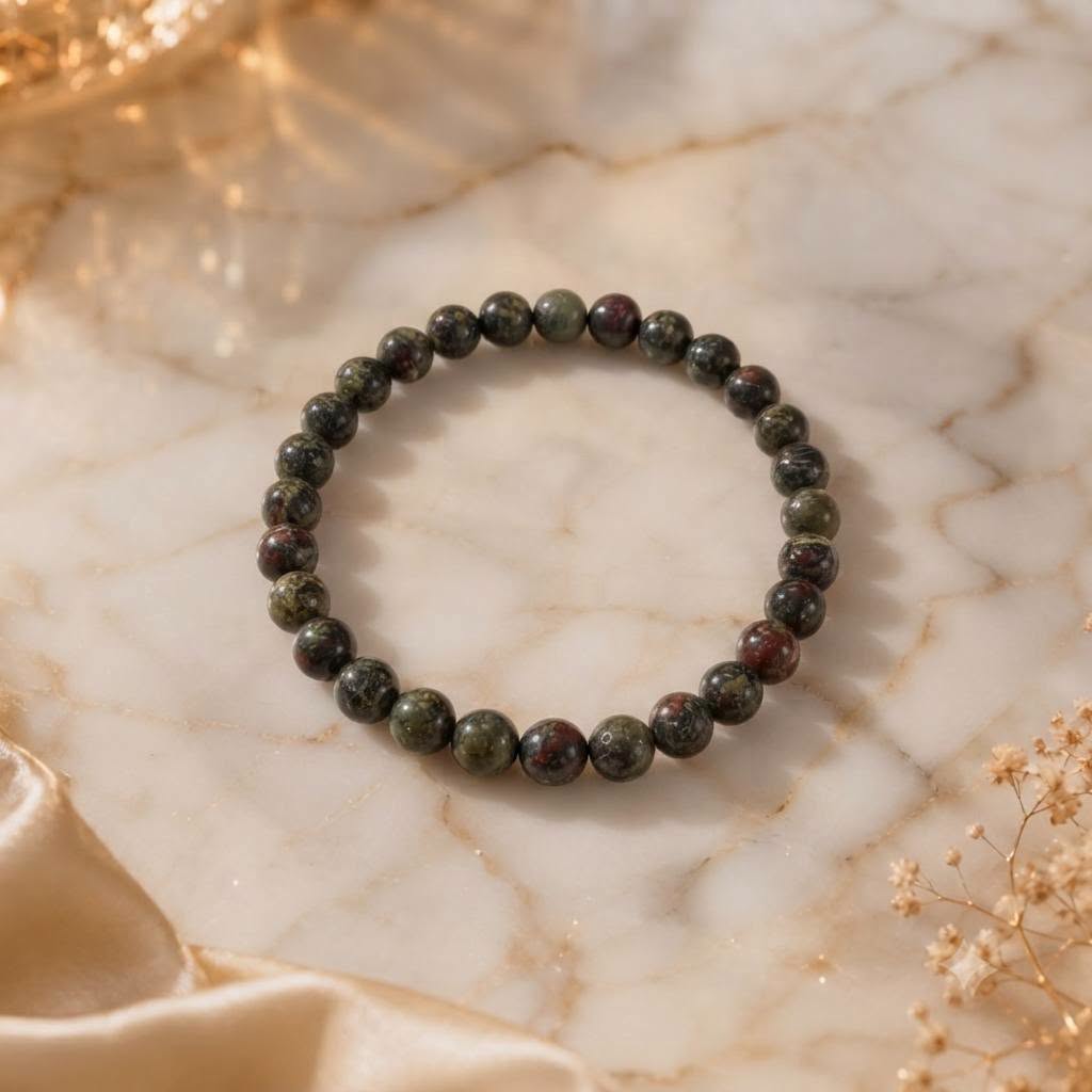 Bracelet Jaspe sang de dragon 6 mm