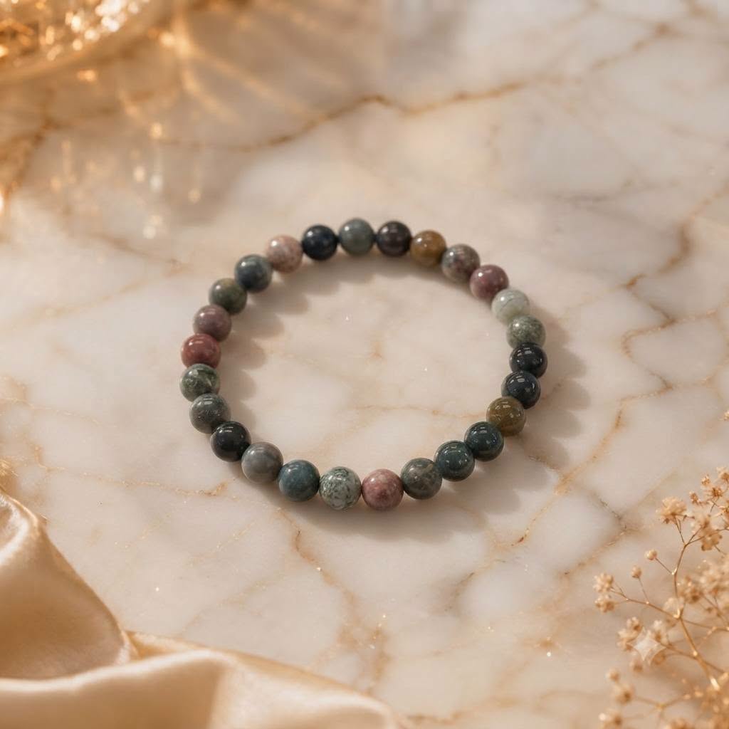 Bracelet Jaspe océan 6 mm