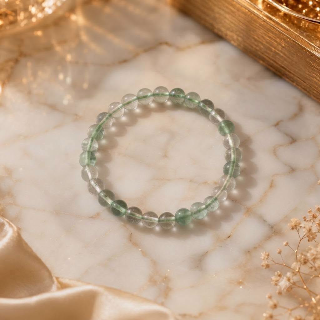 Bracelet Fluorite verte 6 mm