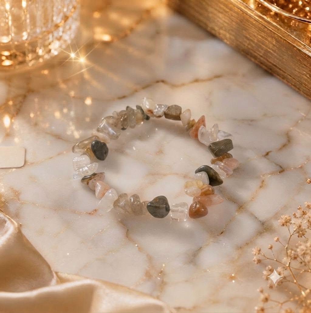 Bracelets copeaux de pierres Jaspe jardin