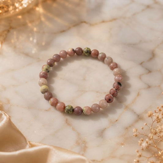 Bracelet Lépidolite rose 6 mm