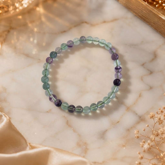 Bracelet Fluorite Arc-en-ciel 6 mm