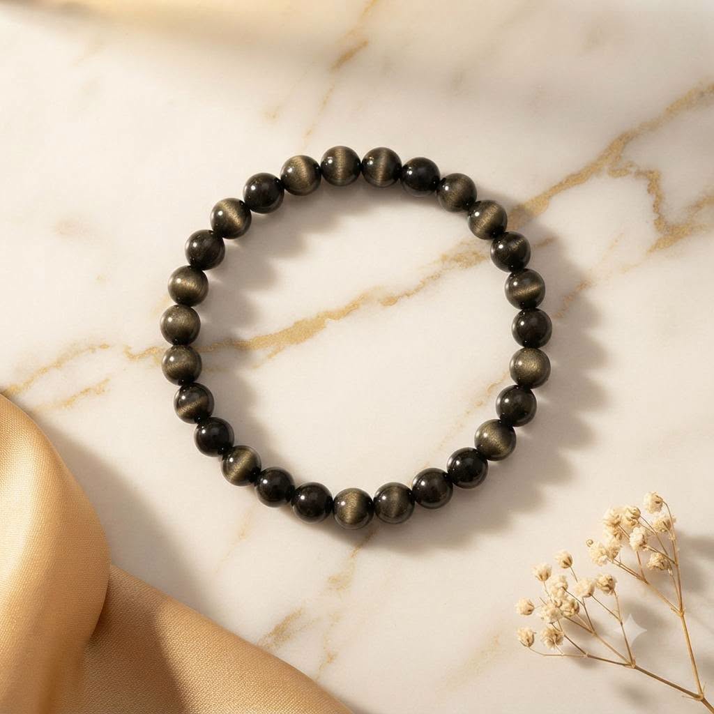 Bracelet Obsidienne Œil céleste 6 mm