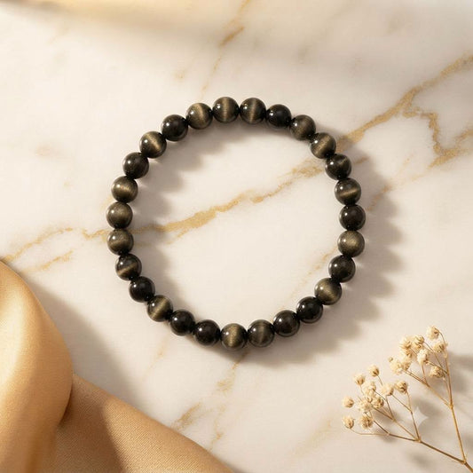 Bracelet Obsidienne Œil céleste 6 mm