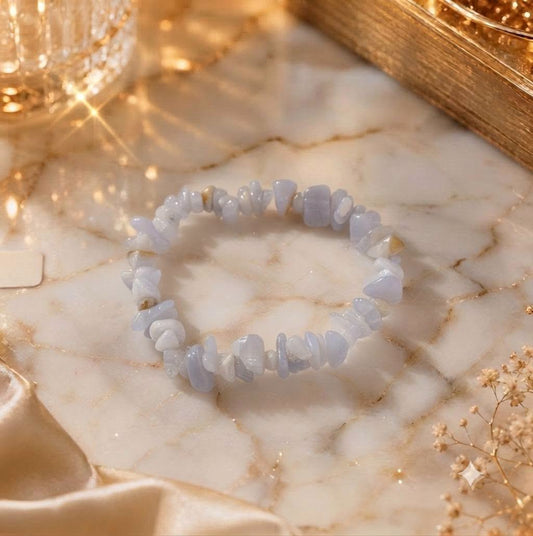 Bracelet copeaux de pierres Agate dentelle