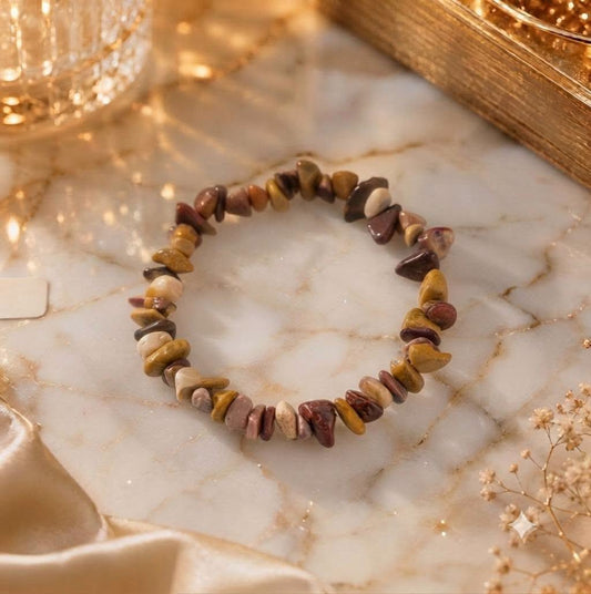 Bracelet copeaux de pierres Mokaite