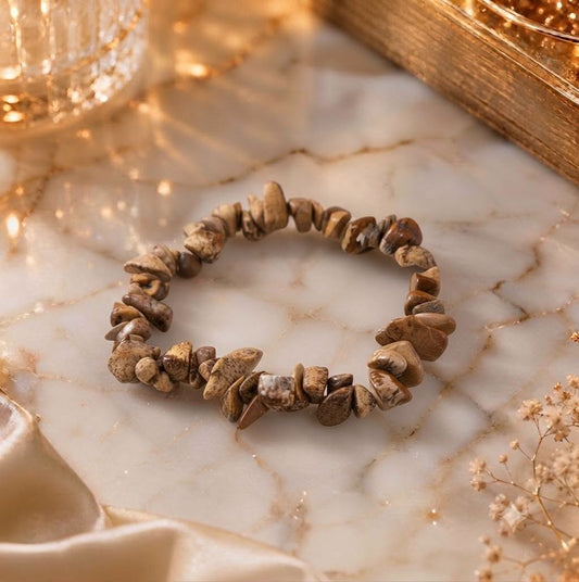 Bracelet copeaux de pierres Jaspe paysage