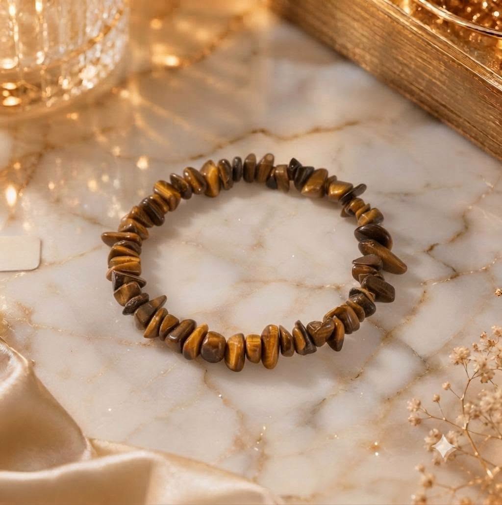 Bracelet copeaux de pierres Œil de tigre