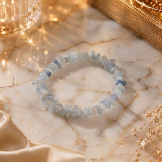 Bracelet copeaux de pierre Calcédoine