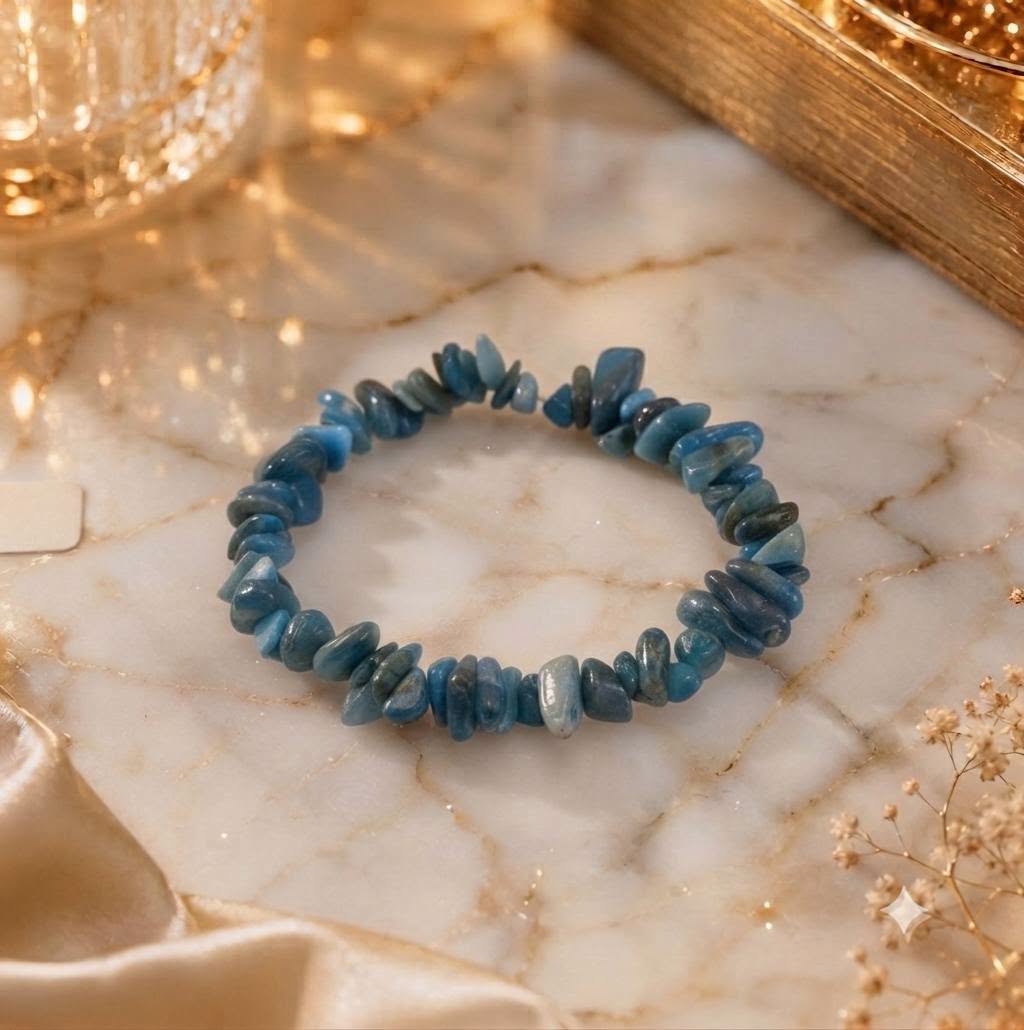 Bracelet copeaux de pierres Apatite