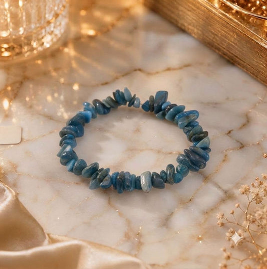 Bracelet copeaux de pierres Apatite