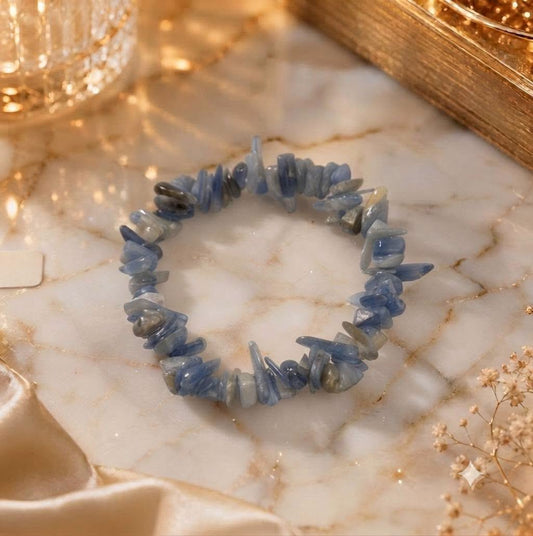 Bracelet copeaux de pierres Kyanite