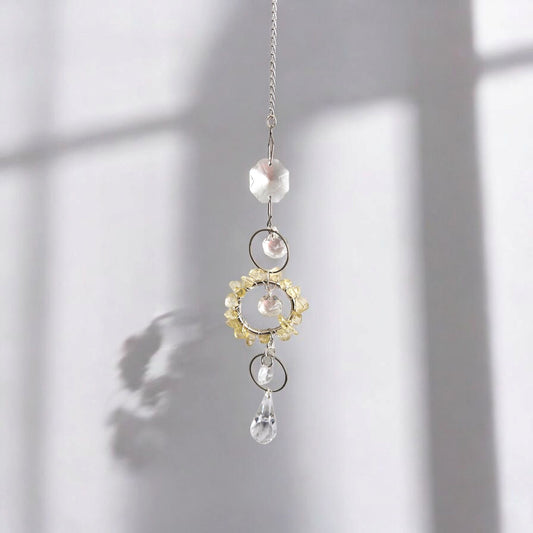 Capteur de soleil argenté avec citrine