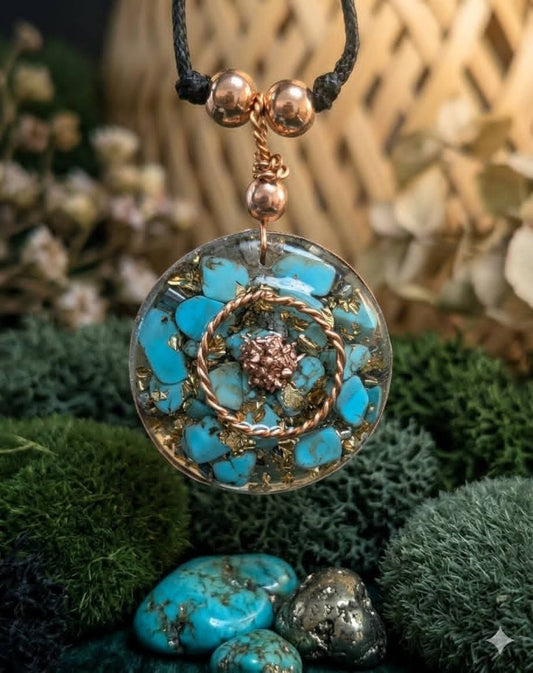 Orgonite howlite teinté turquoise