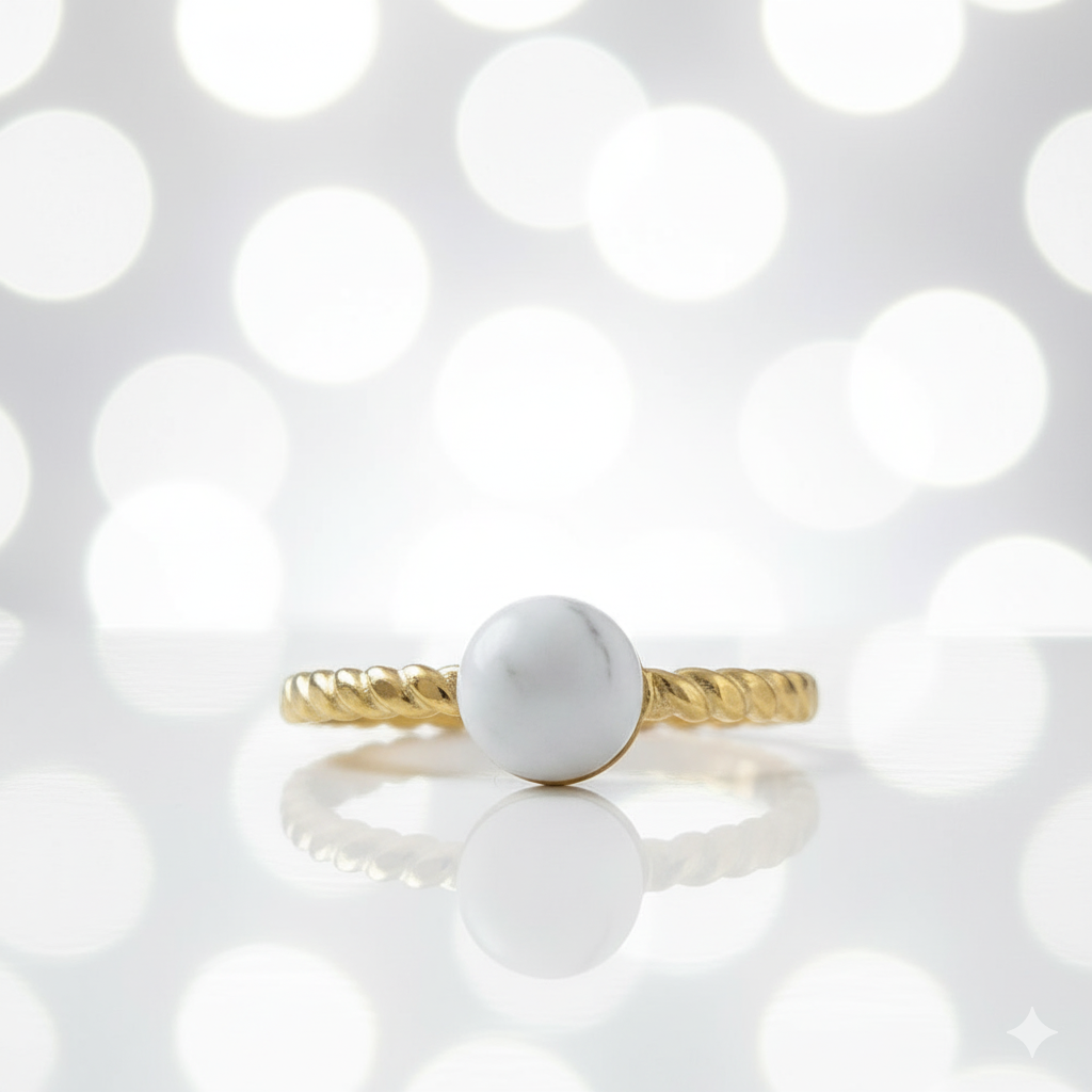 Bague Howlite Ajustable