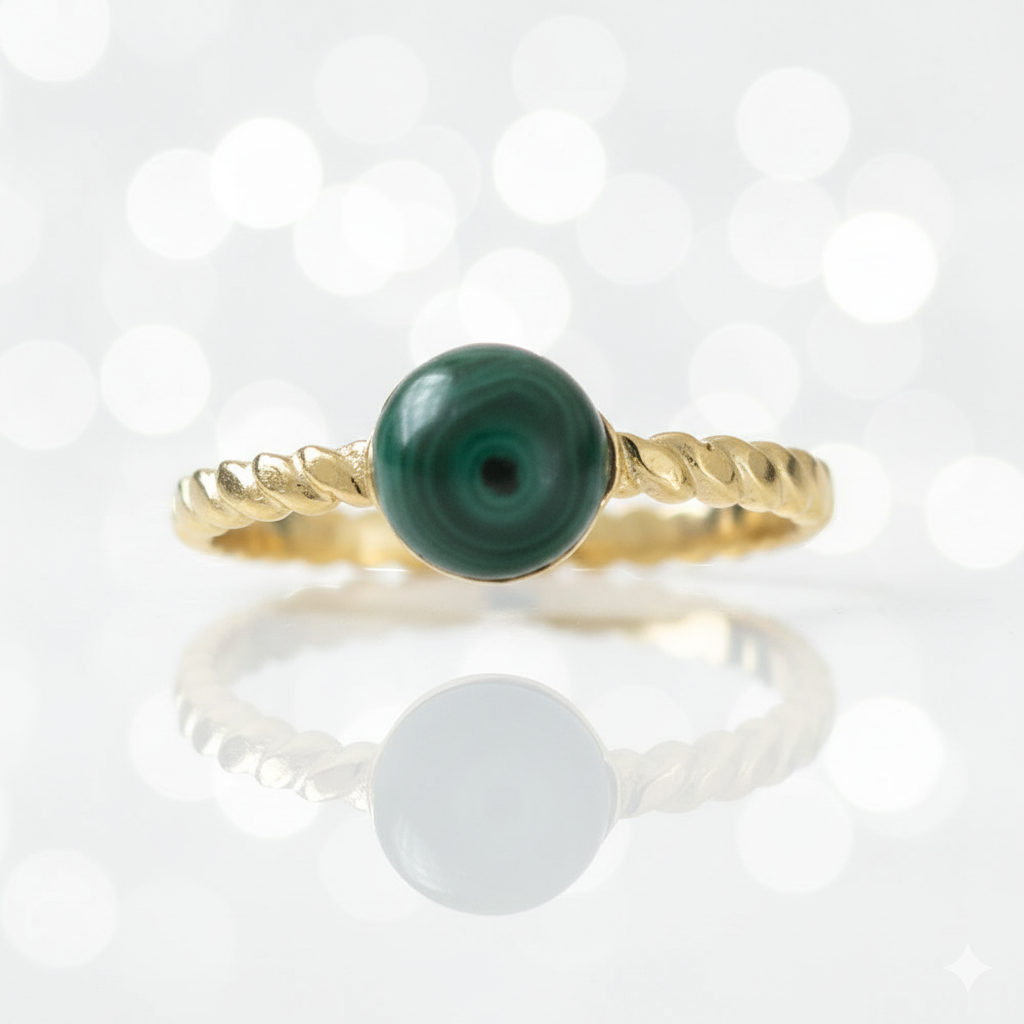 Bague Malachite Ajustable
