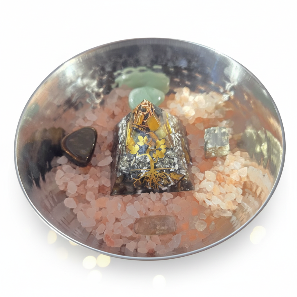 Bol d'abondance avec pyramide orgonite