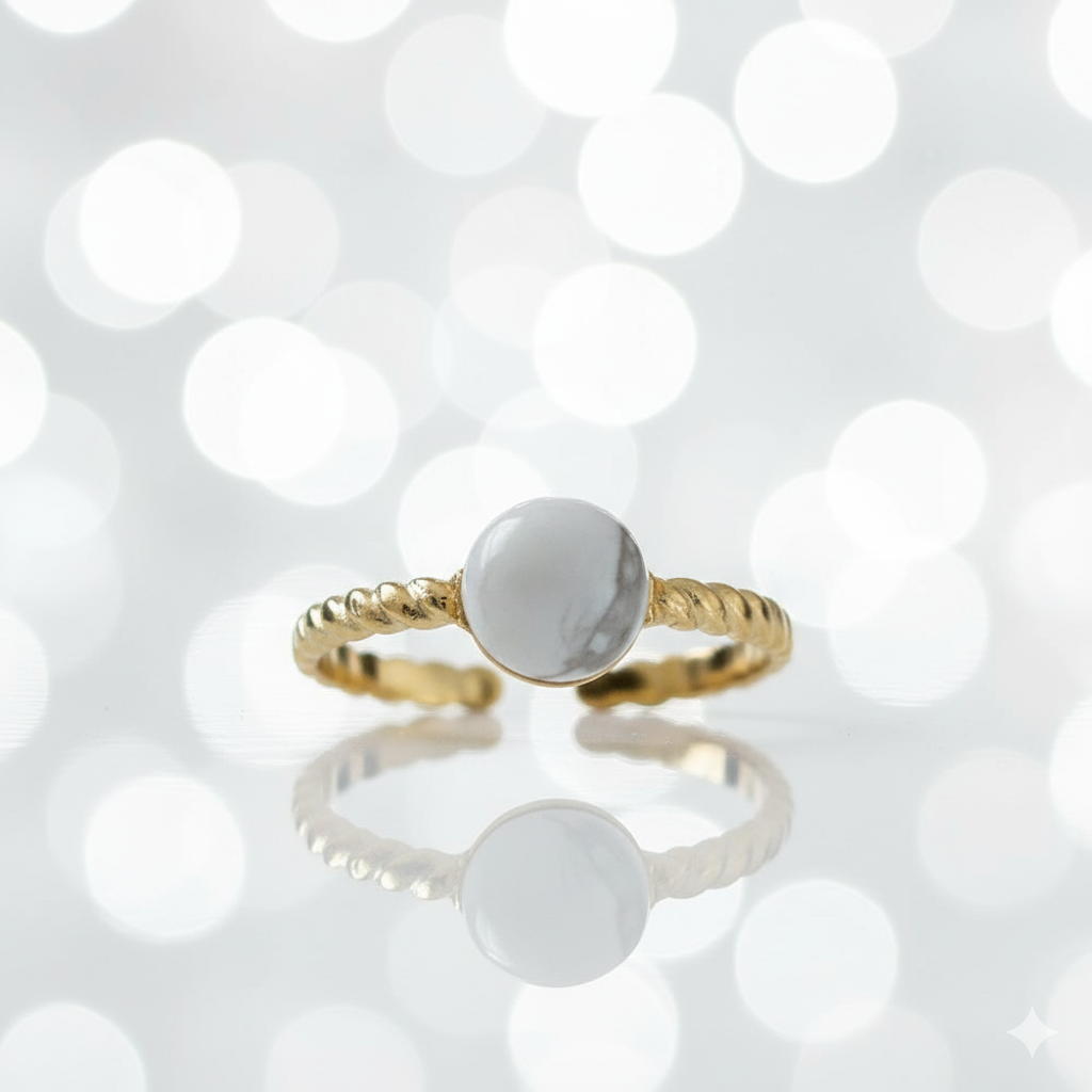 Bague Howlite Ajustable
