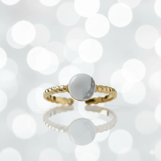 Bague Howlite Ajustable