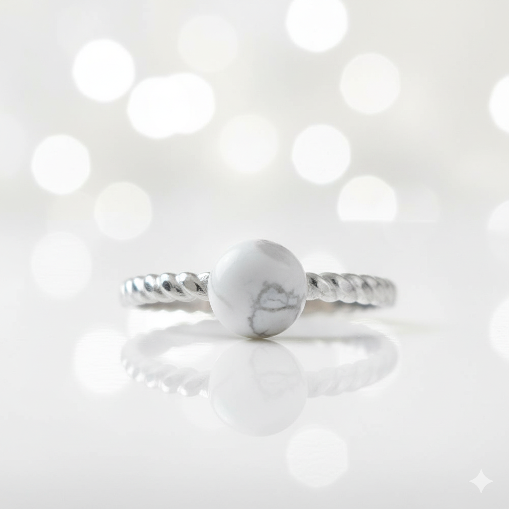 Bague Howlite Ajustable