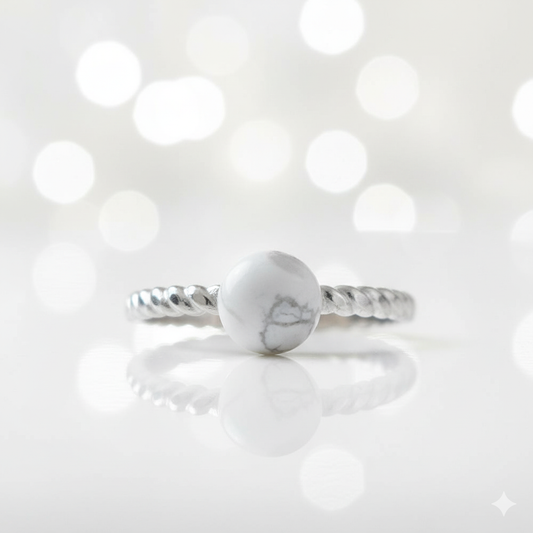 Bague Howlite Ajustable