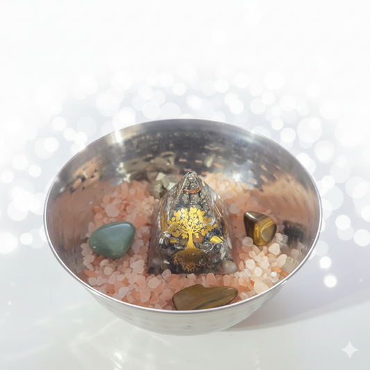 Bol d'abondance avec pyramide orgonite