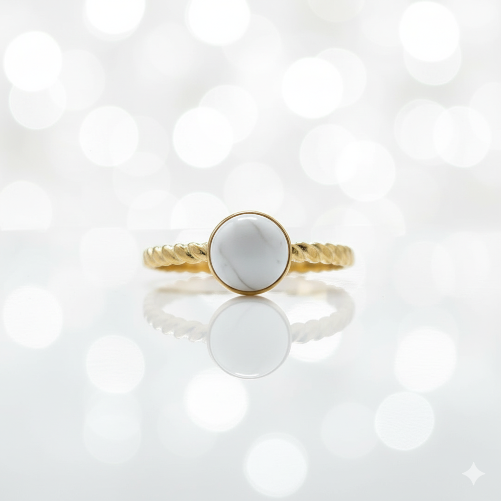 Bague Howlite Ajustable