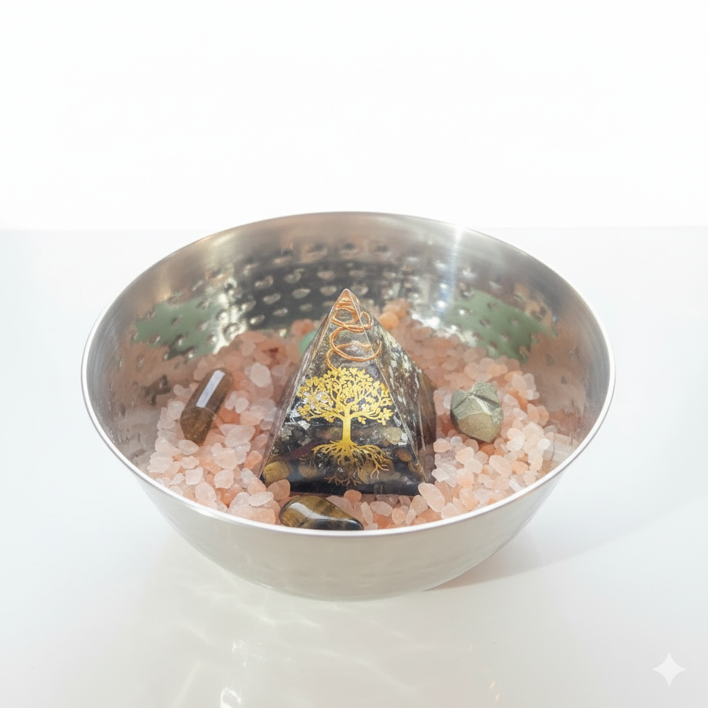Bol d'abondance avec pyramide orgonite
