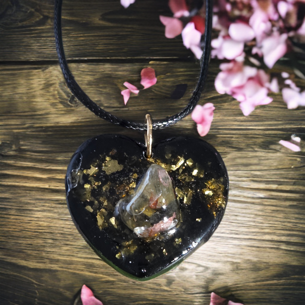 Orgonite shungite et quartz clair