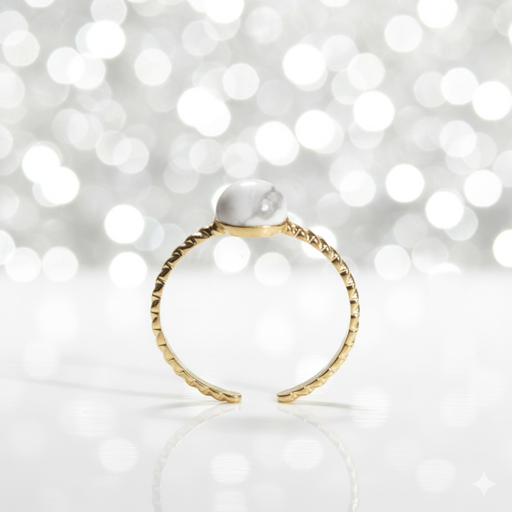 Bague Howlite Ajustable