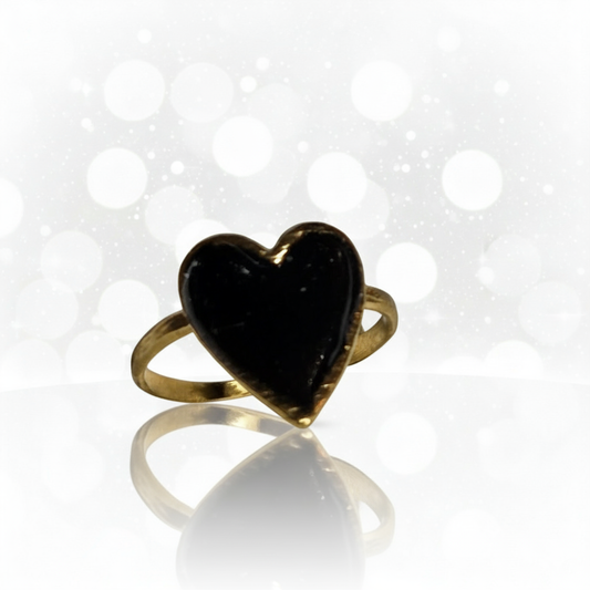 Bague shungite et résine ajustable